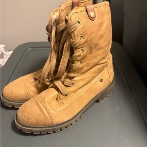 Roxy Chestnut Lace-Up Combat Booties